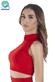 TOP LYCRA SCOLLO AMERICANO ROSSO DANZA DONNA